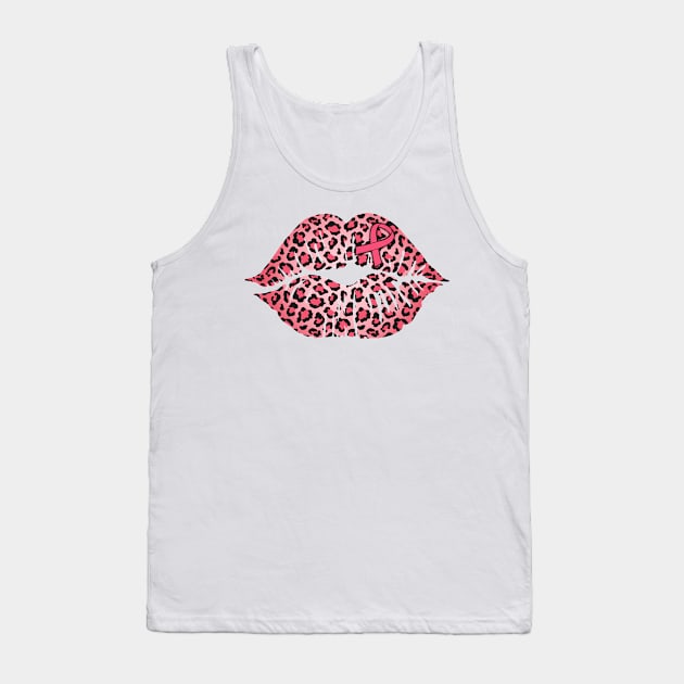 Lip, Leopard print, Pink Ribbon Tank Top by NoorAlbayati93